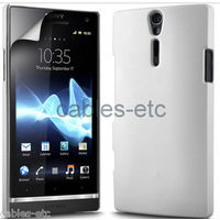 White Rubberised Matte Frosted Hard Back Case Cover For Sony Xperia S SL LT26i