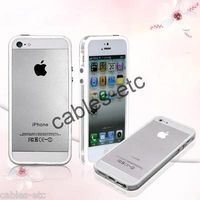 Hybrid Protective Bumper Frame White TPU Hard Clear PC Case for Apple iPhone 5