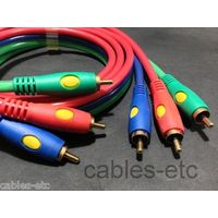 Gold Plated Pure Copper 3 RCA Component YPbPr RGB Video Cable Lead 1.5 mtr