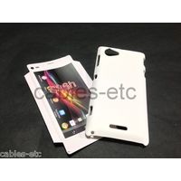 Rubberised Frosted Snap On Hard Back Case Cover For Sony Xperia L S36h - White