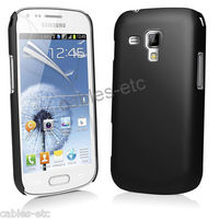 Rubberised Matte Hard Back Case Cover For Samsung Galaxy S Duos S7562 - Black