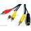 7 Pin S Video / S-Video / SV+ 3.5mm Stereo YC Audio From PC Laptop to TV 3 RCA