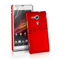 Rubberised Frosted Snap On Hard Back Case Cover For Sony Xperia SP M35h - Red