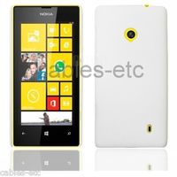 Rubberised Frosted Snap On Hard Back Case Cover For Nokia Lumia 520 - White