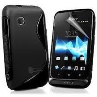 S Line TPU Soft Silicon Back Case Cover For Sony Xperia Tipo Dual St21i - Black