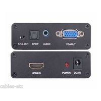 HDMI to VGA+ Digital 5.1 & Analog Stereo Audio Converter PS3 XBOX360 to Monitor
