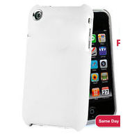 Rubberised Frosted Snap On Hard Back Case Cover For Apple iPhone 3GS 3G - White