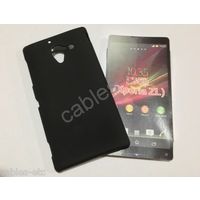 Rubberised Frosted Snap On Hard Back Case Cover For Sony Xperia ZL Lt35i - Black
