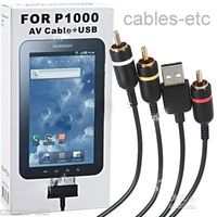 Composite AV TV OUT+ USB Data Sync Charging Cable For Samsung Galaxy Tab P1000