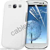 Rubberised Frosted Hard Back Snap Case Cover For Samsung Galaxy S3 i9300 - White