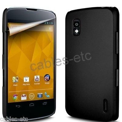 New Rubberised Frosted Snap On Hard Back Case Cover For LG Nexus 4 E960 - Black