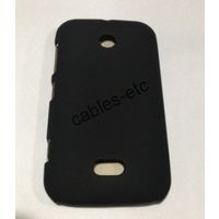 Rubberised Frosted Snap On Hard Back Case Cover For Nokia Lumia 510 - Black