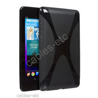 New X Line TPU Gel Soft Silicon Back Case Cover For Asus Google Nexus 7 - Black