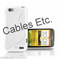 WHITE Frosted TPU SOFT S-Line Back Case Cover for HTC One V