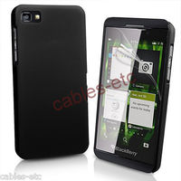 New Rubberised Frosted Snap On Hard Back Case Cover For Blackberry Z10 - Black