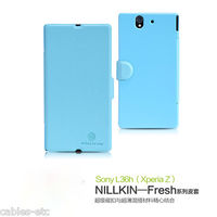 Nillkin Fresh Leather Flip Diary Cover Case Stand For Sony Xperia Z Lt36i - Blue