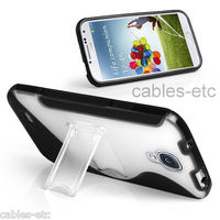 Hybrid TPU Hard Kick Stand Back Case Cover For Samsung Galaxy S4 i9500 - Black