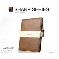 KLD Leather Corporate Flip Folio Case Cover Stand For Apple iPad 4 3 2 - Khaki