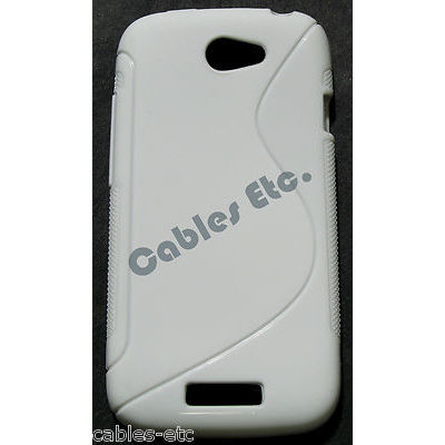Designer WHITE Frosted TPU SOFT S Shape Back Case Cover for HTC One S Z520E