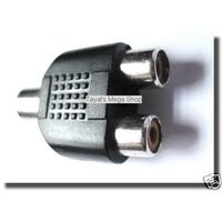 2 x RCA Female to RF Coaxial Antenna Plug Adapter Converter