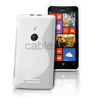 Wave S Line TPU Soft Silicon Gel Back Case Cover For Nokia Lumia 925 - White