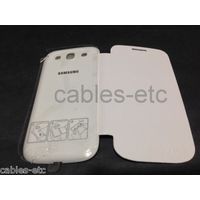 Battery Back Leather Flip Cover Diary Case For Samsung Galaxy S3 i9300 - White