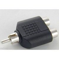 High Quality 1 RCA Male To 2 RCA Female Coupler Adapter Splitter