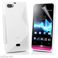 S Line Soft Silicon TPU Gel Back Case Cover For Sony Xperia Miro St23i - White