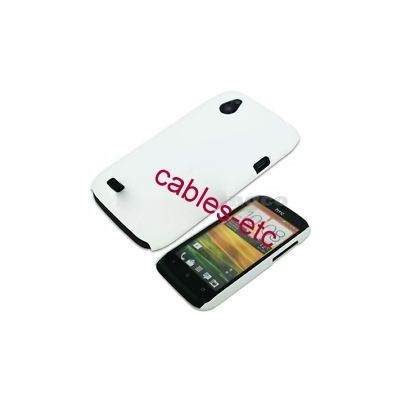 Rubberised Frosted Hard Back Shell Case Cover For HTC Desire V T328w - White
