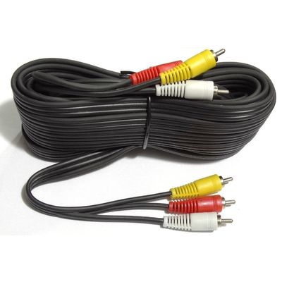 CABLESETC Pure Copper 3 RCA - 3 RCA Composite Audio Video AV Cable TV LCD LED DTH - 10m