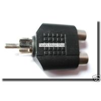 1 RCA Male to 2 RCA Female Audio Adapter Converter Splitter