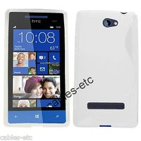 S Line TPU Soft Silicon Jelly Gel Back Case Cover For HTC Windows 8S Rio - White