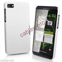 New Rubberised Frosted Snap On Hard Back Case Cover For Blackberry Z10 - White
