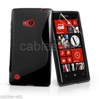 Wave S Line TPU Soft Silicon Gel Back Case Cover For Nokia Lumia 720 - Black