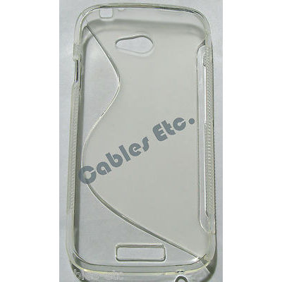 Designer Frosted TPU SOFT S Line Back Case Cover For HTC One S Z520E - Clear