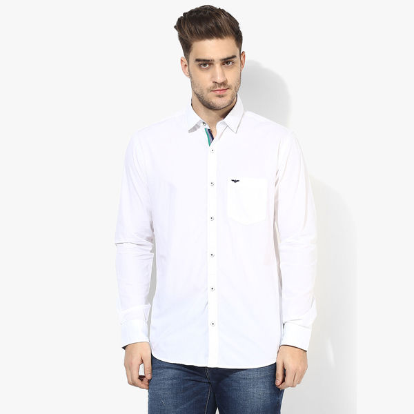 Park Avenue Solid Slim Fit Shirt,  white, xxl