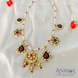 SINGLE LINE PEARL WITH KUNDAN PIECES NECKLACE