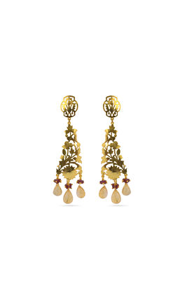 Golden long earrings