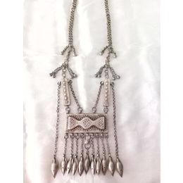 RECTANGLE LONG CHAIN AFGHANI NECKLACE