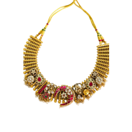 multi kundan gold plated fusion necklace