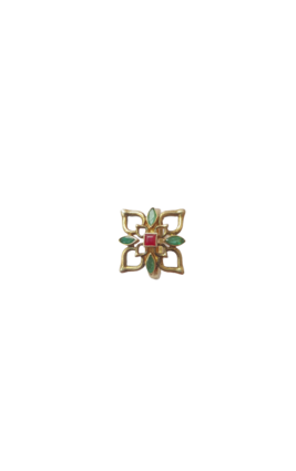 RUBY EMERALD SQUARE RING