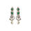Mango shaped green onyx stone CZ Earrings