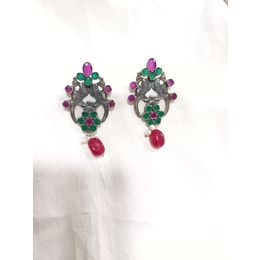 RUBY EMERALD ST PEACOCK CARVING ER