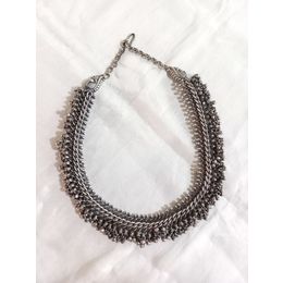 INTER WOVEN CHAIN WITH ANTIQUE GHUGHRI NECKLACE
