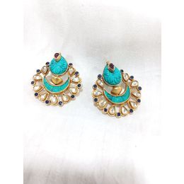 TURQUOISE AND BLUE STONE EARRINGS