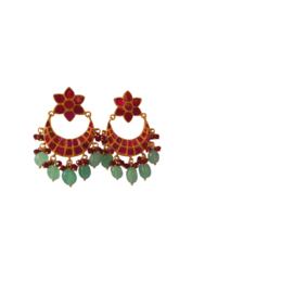 TEMPLE WORKED CHAND EARRINGS.