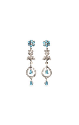 Aqua blue CZ earrings