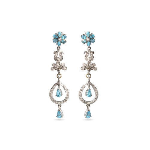 Aqua blue CZ earrings