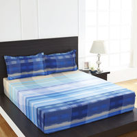 Arcade Wave Double Bed Sheet - @home By Nilkamal, Turq