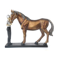 Jockey & Horse Showpiece - @home By Nilkamal, Brown
